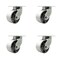 Service Caster 6'' Heavy Duty Semi Steel Cast Iron Swivel Caster Set with 2 Swivel Locks, 4PK CRAN-SCC-KP92S630-SSR-BSL-2-S-2 - alternate 1